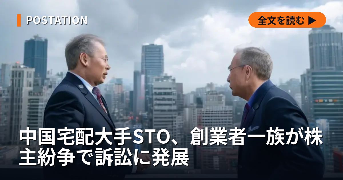 中国宅配大手STO、創業者一族が株主紛争で訴訟に発展