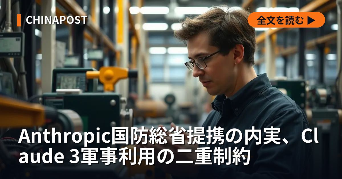 Anthropic国防総省提携の内実、Claude 3軍事利用の二重制約