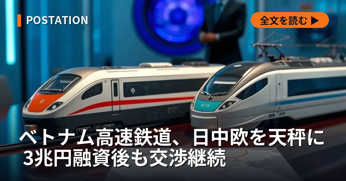 ベトナム高速鉄道、日中欧を天秤に 3兆円融資後も交渉継続