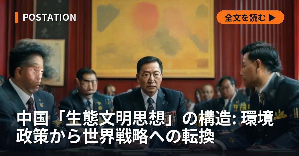 中国「生態文明思想」の構造: 環境政策から世界戦略への転換