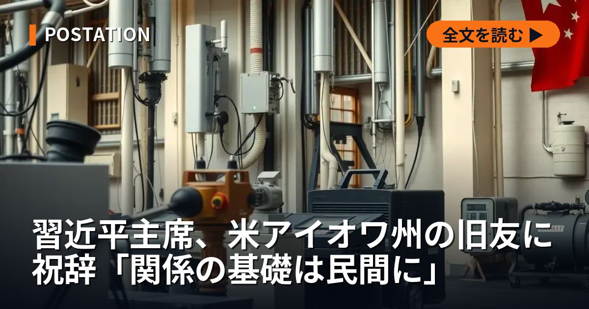 習近平主席、米アイオワ州の旧友に祝辞「関係の基礎は民間に」