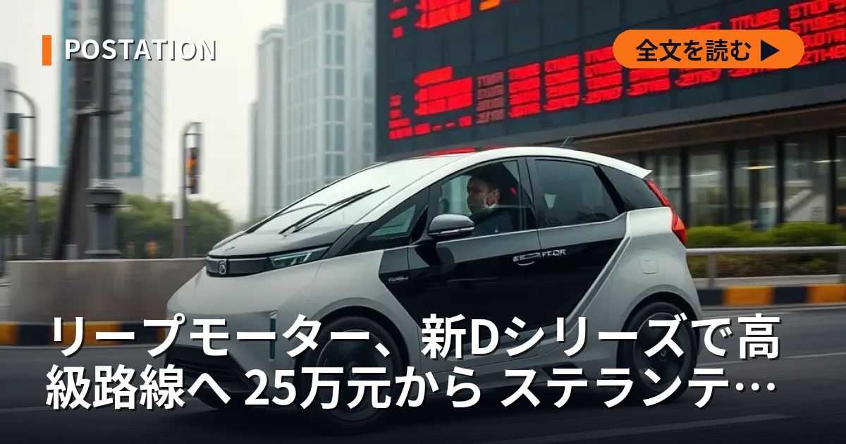 リープモーター、新Dシリーズで高級路線へ 25万元から ステランティスとの提携で海外展開を加速
