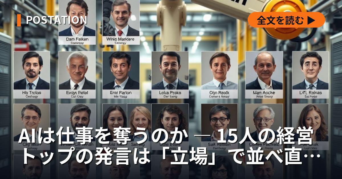AIは仕事を奪うのか ― 15人の経営トップの発言は「立場」で並べ直すと読める