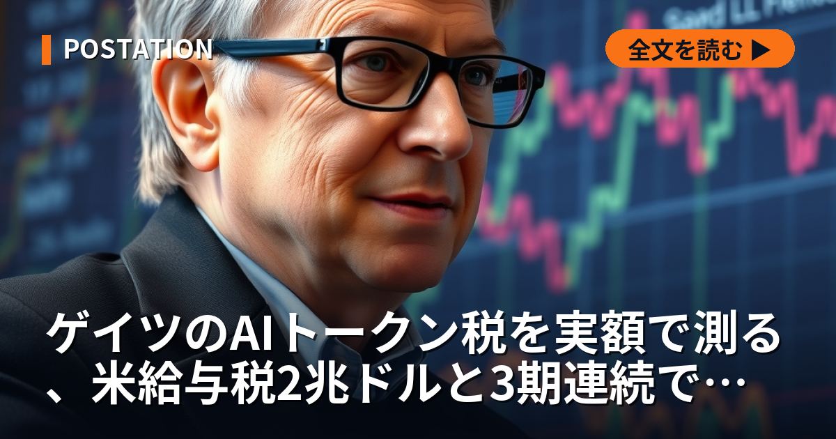 ゲイツのAIトークン税を実額で測る、米給与税2兆ドルと3期連続で下がる分配率