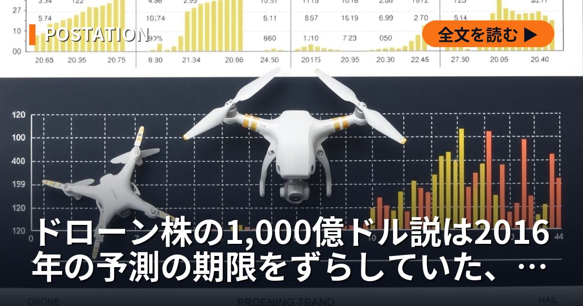 ドローン株の1,000億ドル説は2016年の予測の期限をずらしていた、黒字は撃ち落とす側だけ