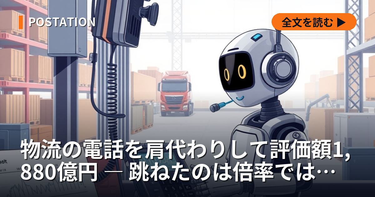 物流の電話を肩代わりして評価額1,880億円 ― 跳ねたのは倍率ではなく売上だった