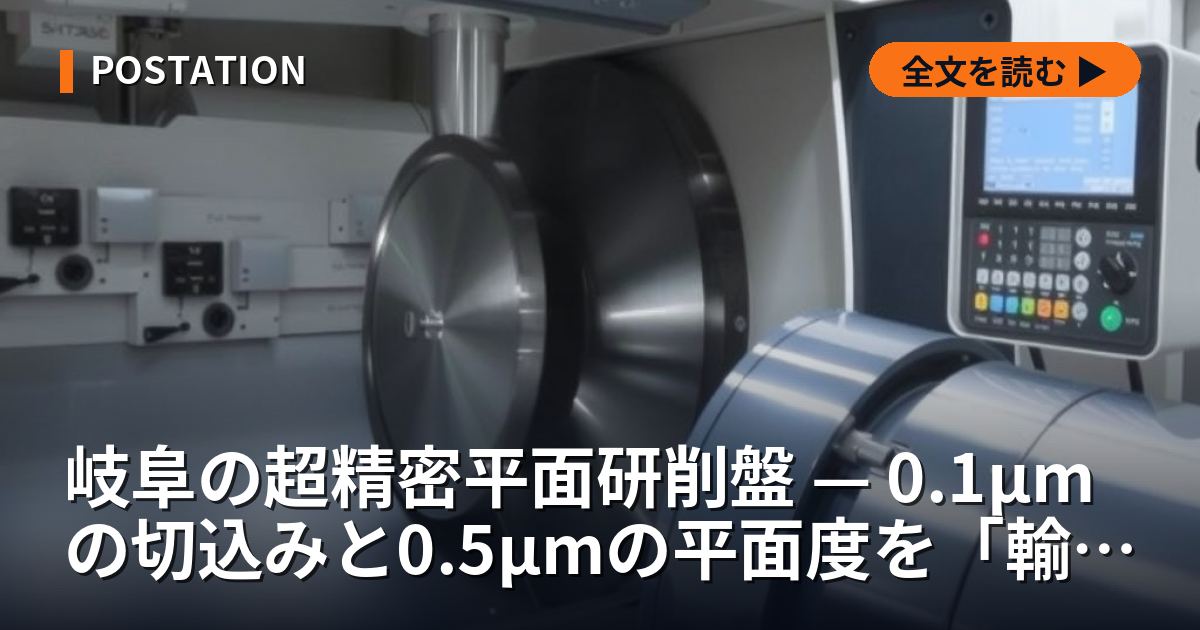 岐阜の超精密平面研削盤 — 0.1μmの切込みと0.5μmの平面度を「輸出規制品」と呼ぶ前に、省令の本文を読む