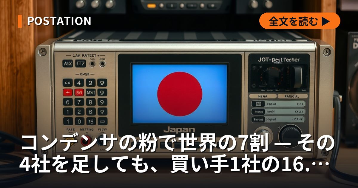 コンデンサの粉で世界の7割 — その4社を足しても、買い手1社の16.6%にしかならない