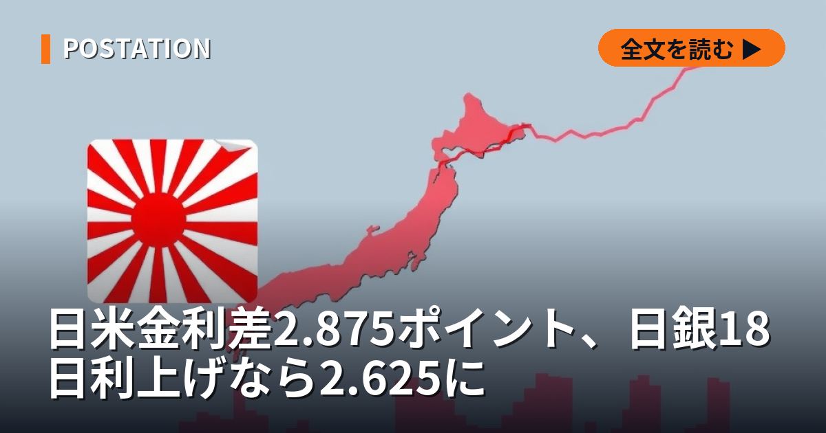 日米金利差ほぼ半減でも円は13円安、日銀利上げなら2.625ポイント